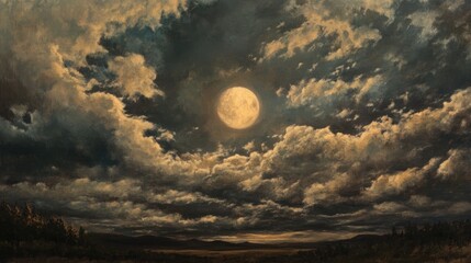 Wall Mural - moonlit clouds