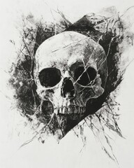 Canvas Print - Somber Composition Featuring a Skull