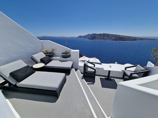 Santorini, Greece ocean and buildings