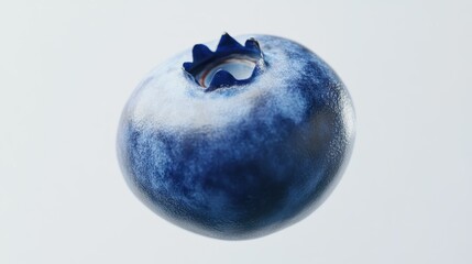 Poster - A Single Blueberry with a White Background