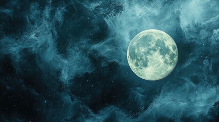 Wall Mural - full moon in abstract natural backgrounds