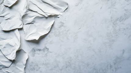 Wall Mural - Crumpled white paper texture, creating a subtle and minimalist background.