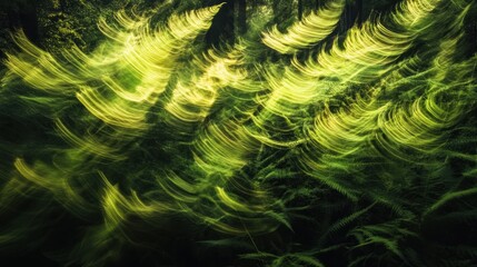 Poster - Abstract Sunlight Through Lush Green Forest Canopy