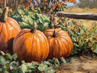 Wall Mural - Pumpkin patch detail