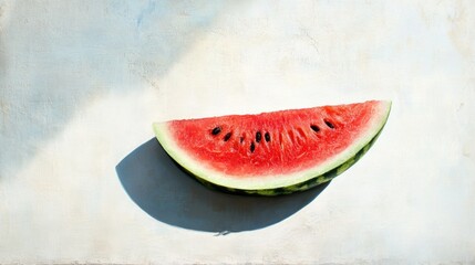 Sticker - A Slice of Watermelon on a White Background