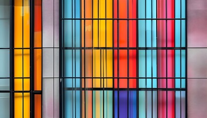 Sticker - Vibrant Close-Up of Multicolored Window, Dynamic Background Texture