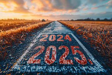 Poster - a road sign at a crossroads, one arrow pointing to 