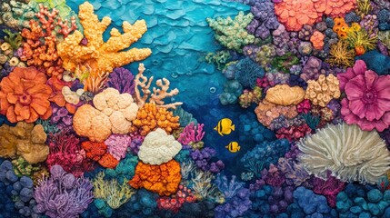 Wall Mural - Colorful and Detailed Coral Reef with Fish