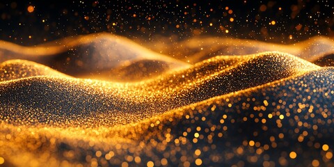 Wall Mural - Abstract gold glitter texture with bokeh lights.