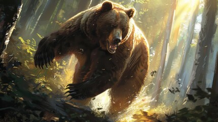 Canvas Print - Grizzly Bear in the Forest