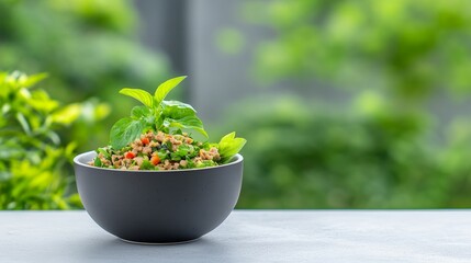 Northeast Thai larb, spicy minced meat, fresh herbs.