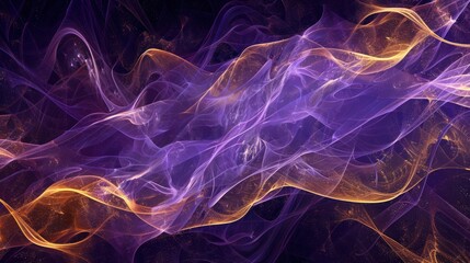 Poster - Abstract Purple and Gold Swirls