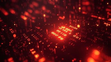 Poster - An image technology concept with a picture symbol against an orange digital grid background. A 3D rendering of an image technology concept.