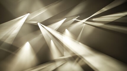 Poster - An abstract light pattern created by multiple spotlights in a modern space. -