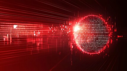 Poster - Digital grid background with web symbol against a futuristic, orange background. Network Tech Wallpaper.