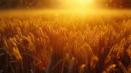 Sticker - Golden Wheat Field at Sunset