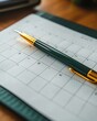 © kazitafahnizeer - A close-up of a green pen resting on a calendar page, perfect for planning, scheduling, or organizing tasks and events.