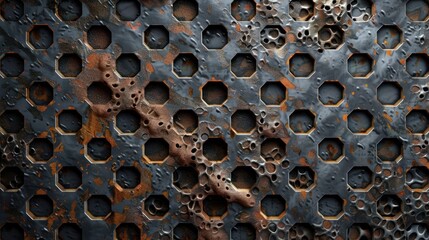 Sticker - Rusty Metal Grid