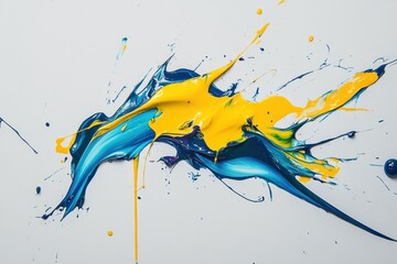 Poster - Splash art with abstract design on solid white background, single object