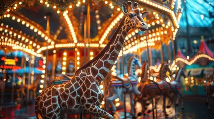 Giraffe Carousel Figure.