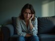 © Andrew505 - Worried Woman on Couch: Emotional Stress and Anxiety Conceptual Portrait