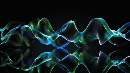 Wall Mural - Abstract Swirling Neon Lights on Black Background