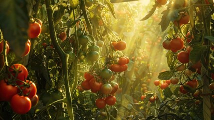 Poster - Sunlight Filtering Through Tomato Plants