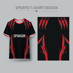 Sticker - Sports jersey and t-shirt template sports jersey design vector. Sports design for football, racing, gaming jersey. Vector.