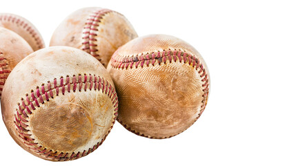 Baseball balls isolated on transparent background, png