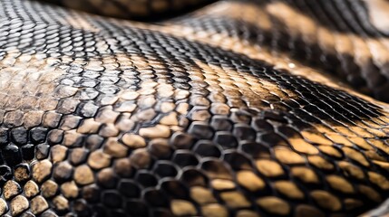 Canvas Print - Close-up of a snake's scales, showcasing intricate details.