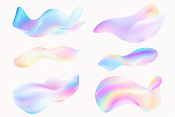 Wall Mural - abstract color rainbow gradient shapes set.