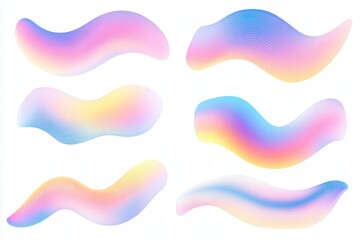 Wall Mural - abstract color rainbow gradient shapes set.