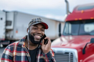 Canvas Print - A person holding a mobile phone, engaged in a conversation