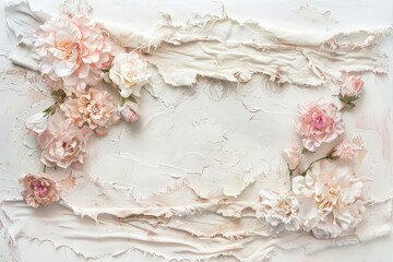 Poster - Close-up shot of various colorful flowers on a clean white surface