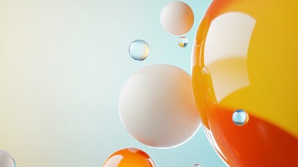 Poster - abstract liquid bubbles and oil spheres in a mesmerizing blend of colors, symbolizing fluidity, ener