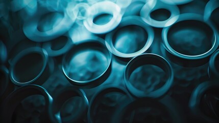 Poster - A close-up shot of a collection of metal pipes