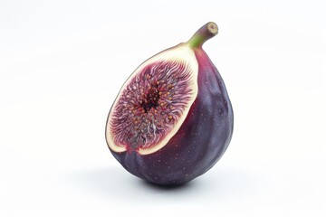 Poster - Fresh fig cut in two halves on a white background