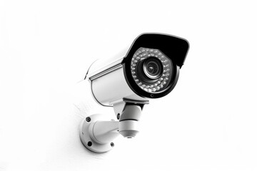 Poster - A security camera is mounted on the side of a building, providing surveillance and monitoring
