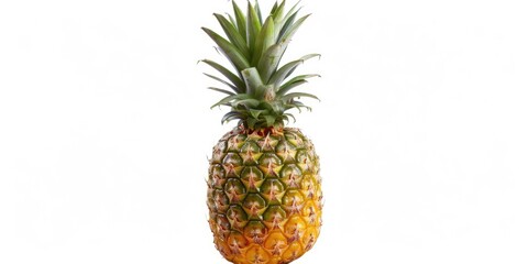 Poster - A single pineapple sitting on a clean white surface
