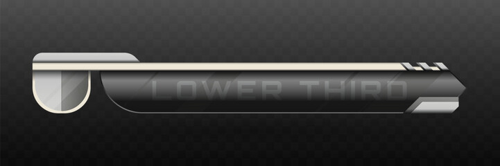 Wall Mural - Lower Third Banner in Metallic Black, Silver and Grey Color Theme for Video Screen Broadcast Presentation Titles