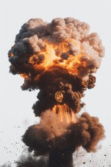 Aufkleber - A massive plume of smoke rises from a industrial site after a fire or explosion