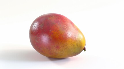 Wall Mural - A ripe mango sits alone on a white background