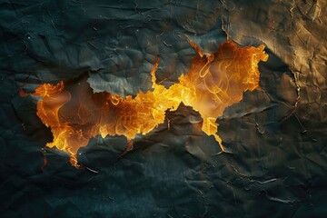 Aufkleber - A close-up shot of a flame burning on a piece of paper