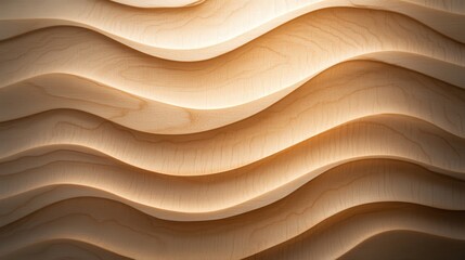 Poster - Smooth Waves in Light Wood Texture