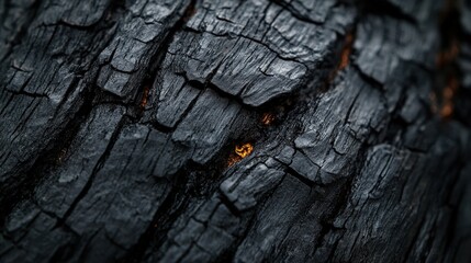 Poster - charred wood texture close-up view for design use