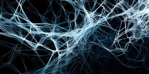 Intricate web of lines forming a digital abstract structure.



