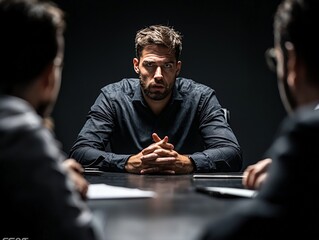 A meeting where the atmosphere is tense due to unresolved issues, illustrating conflict in the workplace