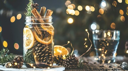 Canvas Print - A mason jar filled with orange slices