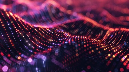 Poster - A digital image of a wave of lights