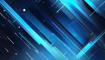 Wall Mural - Futuristic Abstract Blue Gradient Background for Technology, AI, and Business Presentations